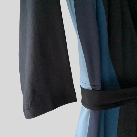 ESHAKTI NWOT COLORBLOCK STRIPE COTTON JERSEY WRAP DRESS | SIZE: EXTRA SMALL - Picture 5 of 12